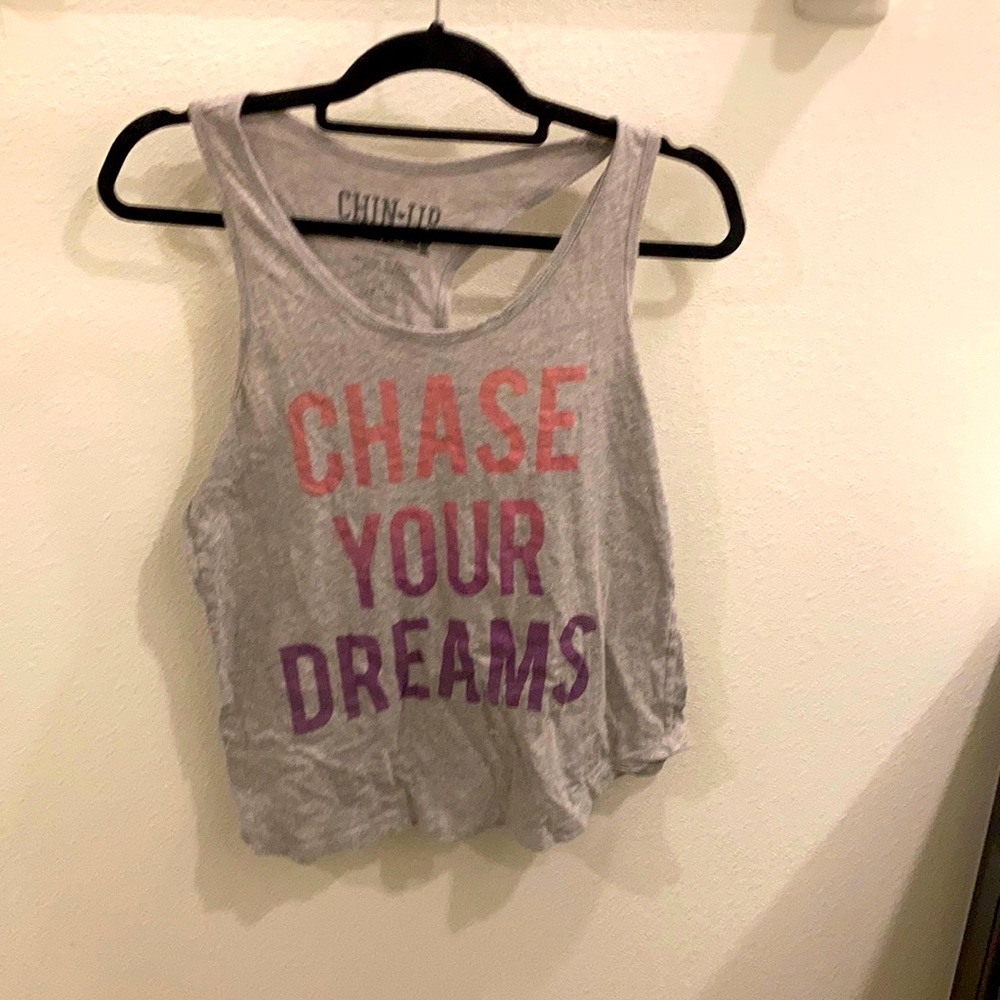Gray chase your dream tank top